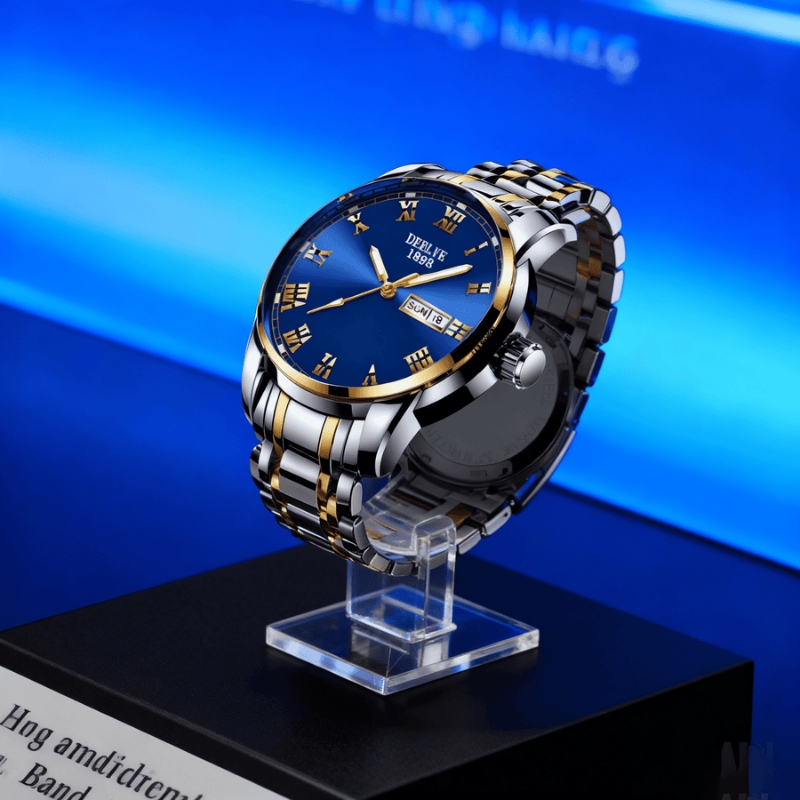 男款手表钢带商务防水石英腕表高级感男士正品名牌全自动非机械表