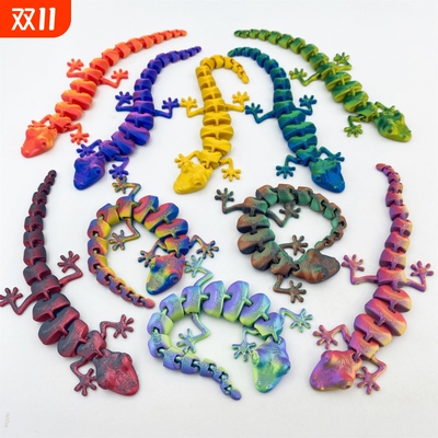 3D打印蜥蜴壁虎模型手办摆件仿真动物模型布景摆件创意儿童玩具