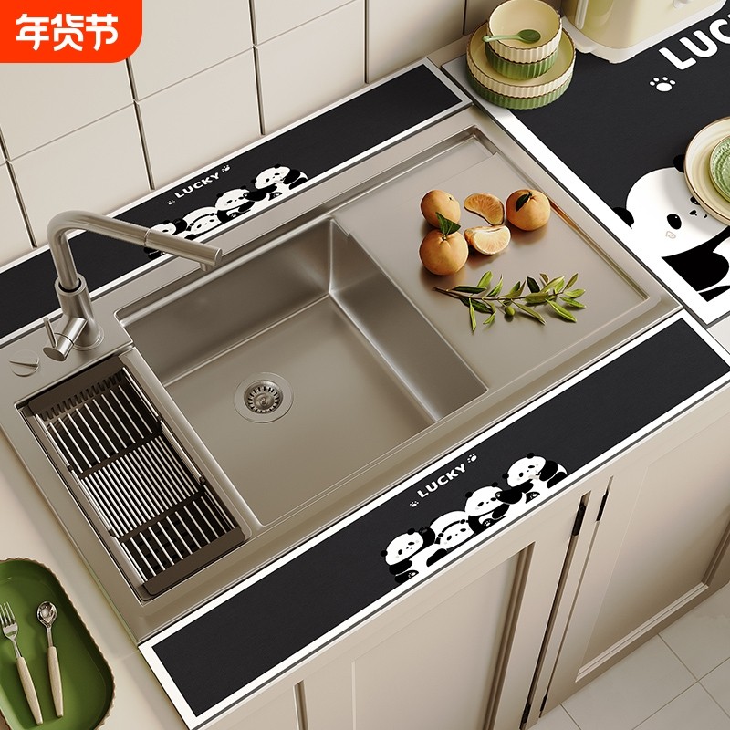 厨房沥水垫吸水垫长条窄边水龙头浴室杯垫卫生间台面硅藻泥挡水条,居家布艺,厨房地垫,淘宝优惠券,粉丝福利购,淘宝优惠卷