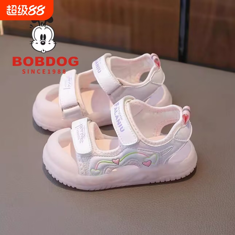 巴布豆夏季童鞋女童凉鞋真皮2025新款爆款女宝宝公主软底防滑鞋子