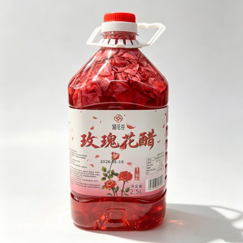 【玫瑰花醋】云南墨红玫瑰醋饮品荞麦醋泡制特产玫瑰醋小桶装