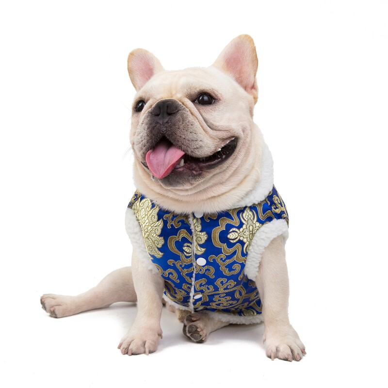 斗牛犬衣服 狗衣服 狗狗服装 宠物衣服秋冬  斗牛犬迷新年唐装