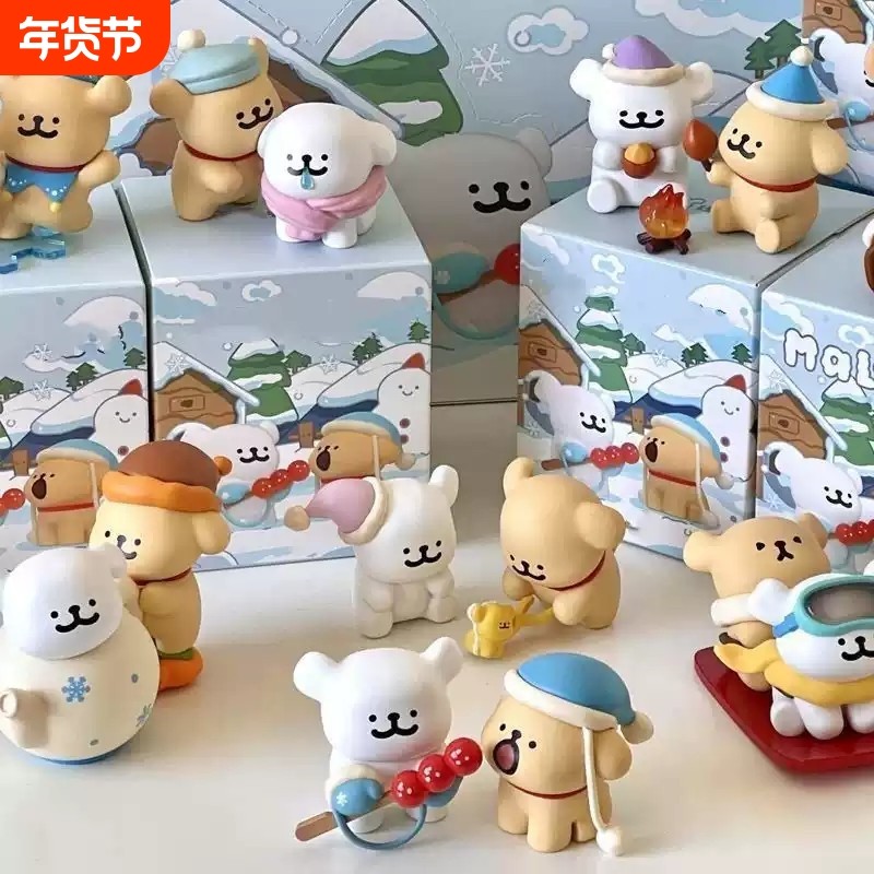 小狗拥抱暖暖系列线条盲盒手办潮玩公仔周边桌面摆件可爱礼物趣味