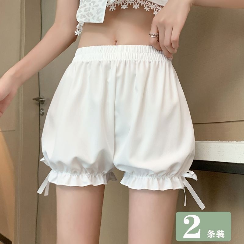 南瓜裤安全裤女防走光夏外穿配裙子jk裙撑白色花苞灯笼薄款打底裤