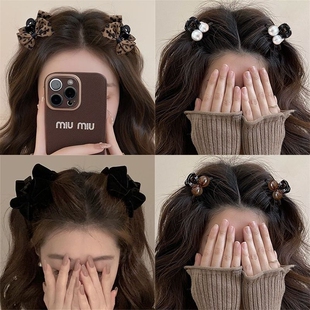 韩系发夹蝴蝶结小抓夹女高级感可爱公主头侧边刘海夹发饰新款气质