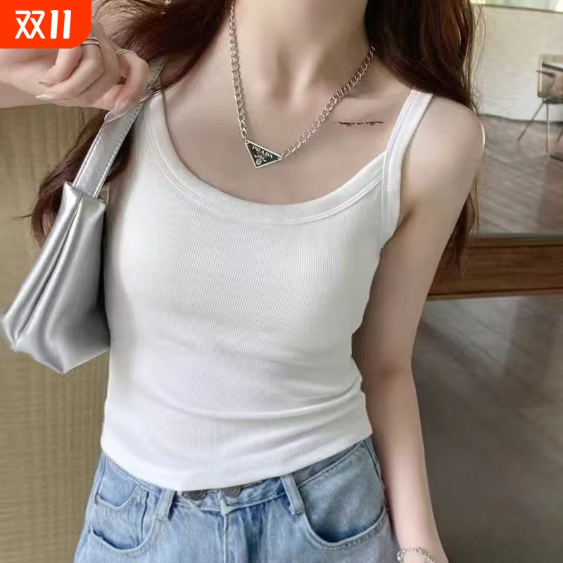 方领小吊带背心女内搭新款修身夏季打底外穿时尚性感上衣薄款百搭