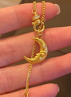 星月纹理百搭清晰立体项链饰品