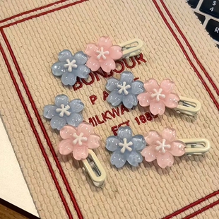 果冻樱花发夹高级感甜美少女心刘海侧边夹高颜值发卡饰品发饰