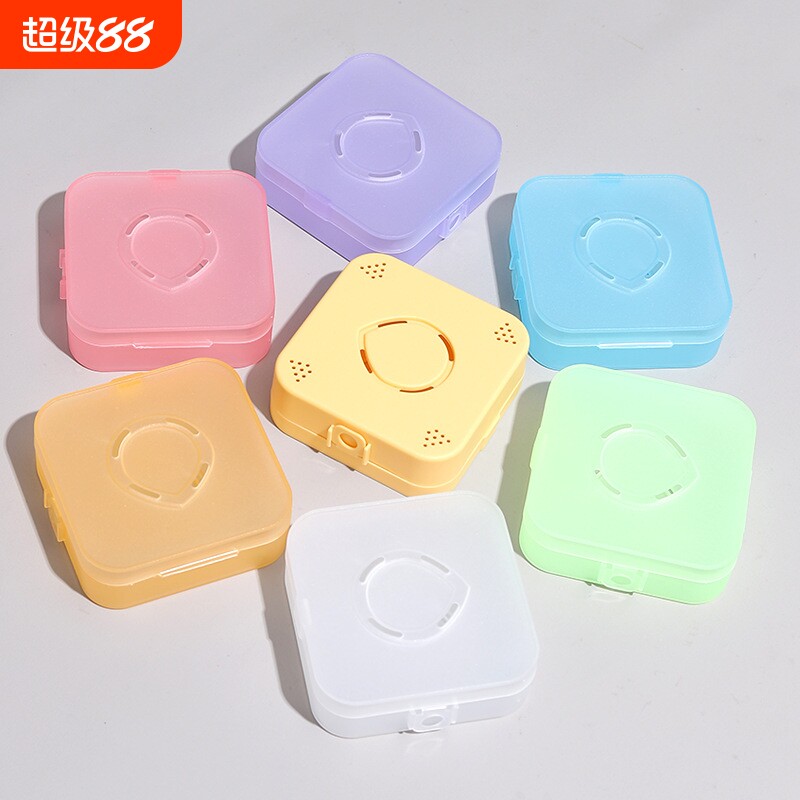 水滴型相机粉扑收纳盒空盒高颜值透气孔防尘便携方形大号盒子化妆