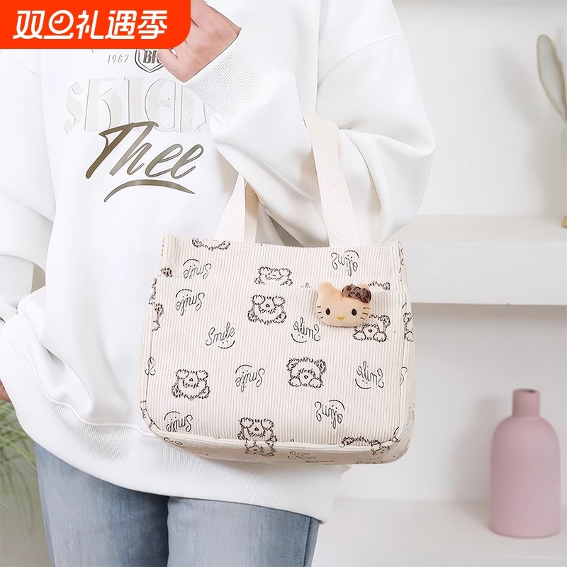 复古四季饭盒包外出通勤出门上班杂物拉链小包大容量高级感手提包