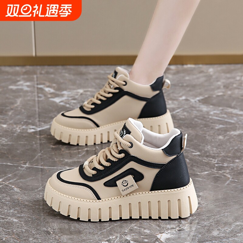 高帮棉鞋女加厚加绒保暖秋冬季女鞋软底运动厚底防滑板鞋内增高
