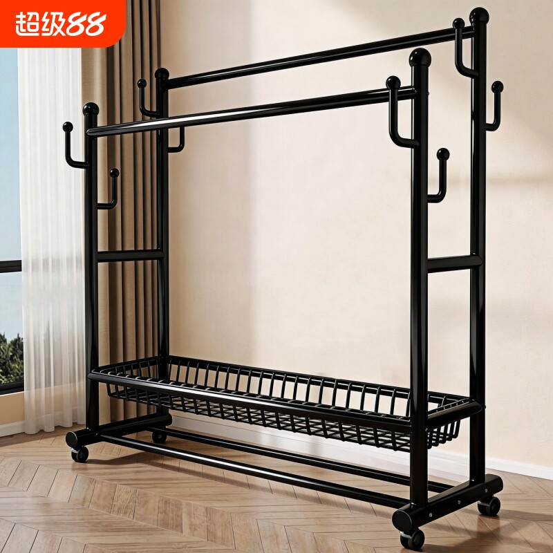 简易晾衣架落地卧室挂衣架子家用室内衣帽架子宿舍阳台晒衣服架子