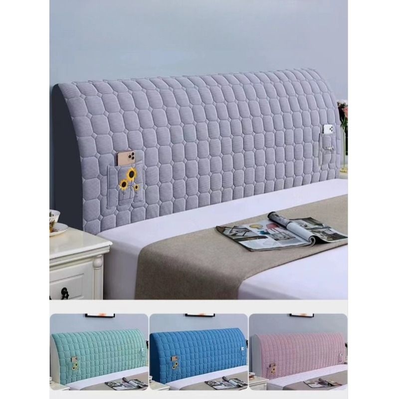 新款加厚床头罩四季通用防灰防尘防脏温暖床头靠垫通用布艺床头套