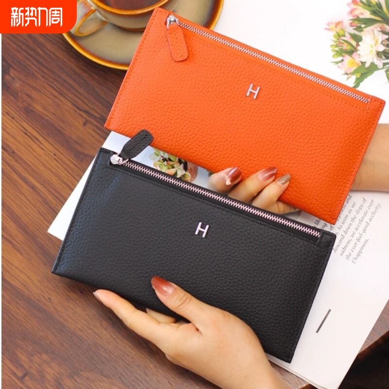 超薄真皮质感钱包女士2025新款高档韩版手拿手机包卡包精致零钱包