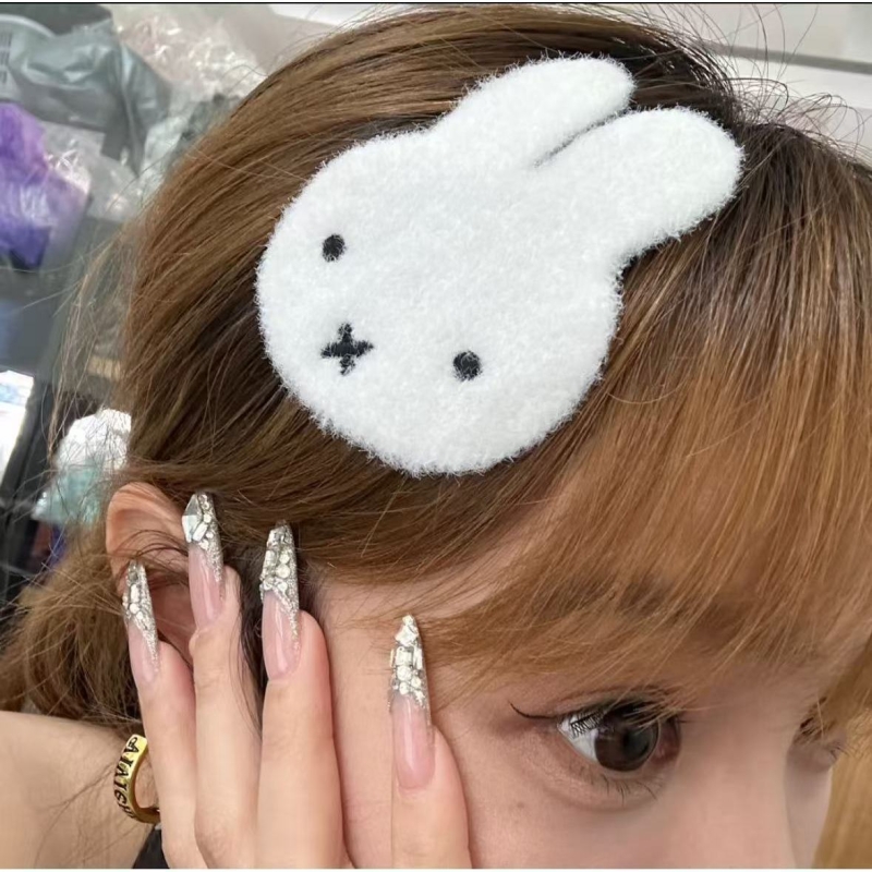 针织米菲魔术贴自制卡通刘海贴甜美少女讹钱无痕发饰短发