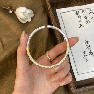 新中式【金樱花】描金手镯戒指清冷感气质大方高级感小众简约礼物