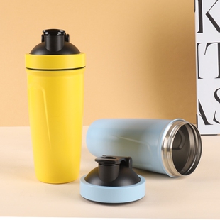 新款马克龙色单层不锈钢摇摇杯户外健身运动水杯奶昔蛋白粉摇摇杯