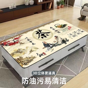 3d桌布防水防油防烫免洗厚茶几餐桌垫桌面玻璃写字保护隔热场景