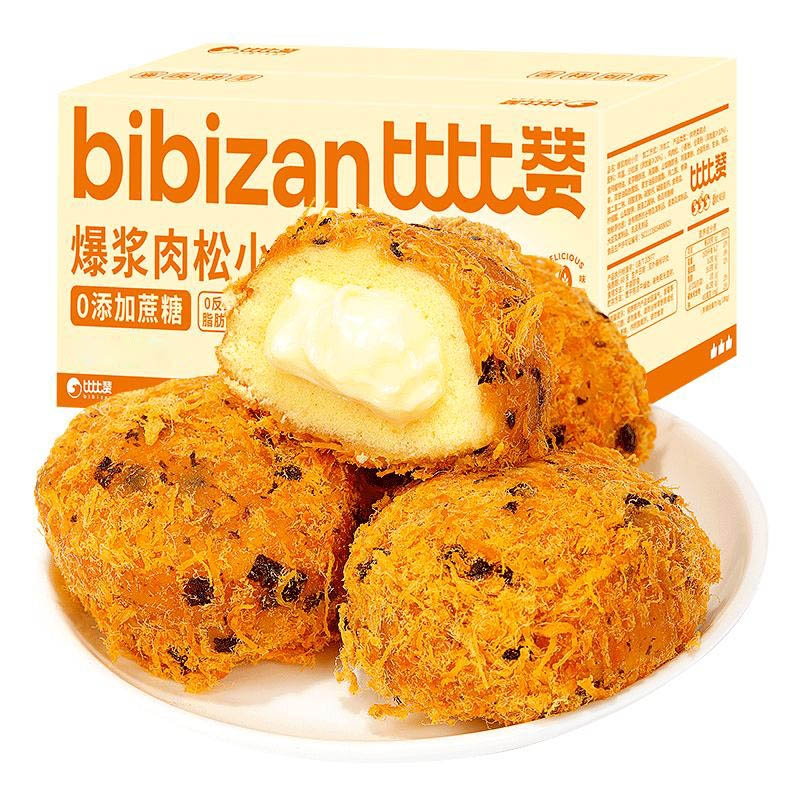 比比赞爆浆肉松小贝235g/箱 约6个
