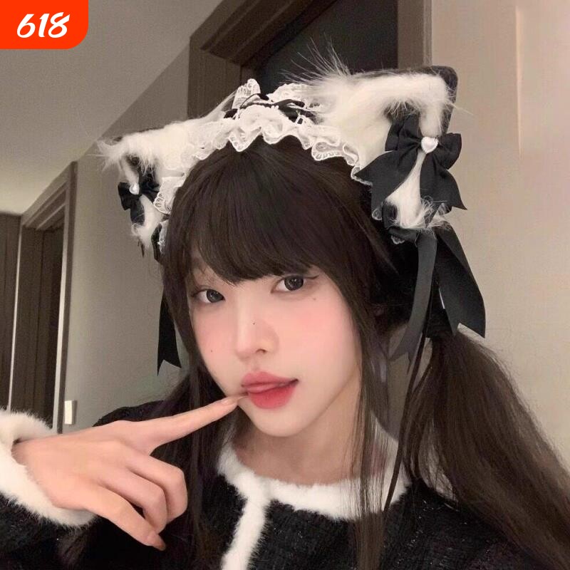 罗莉塔cos猫耳朵发箍lolita猫娘兽耳发带KC头饰发夹女仆发