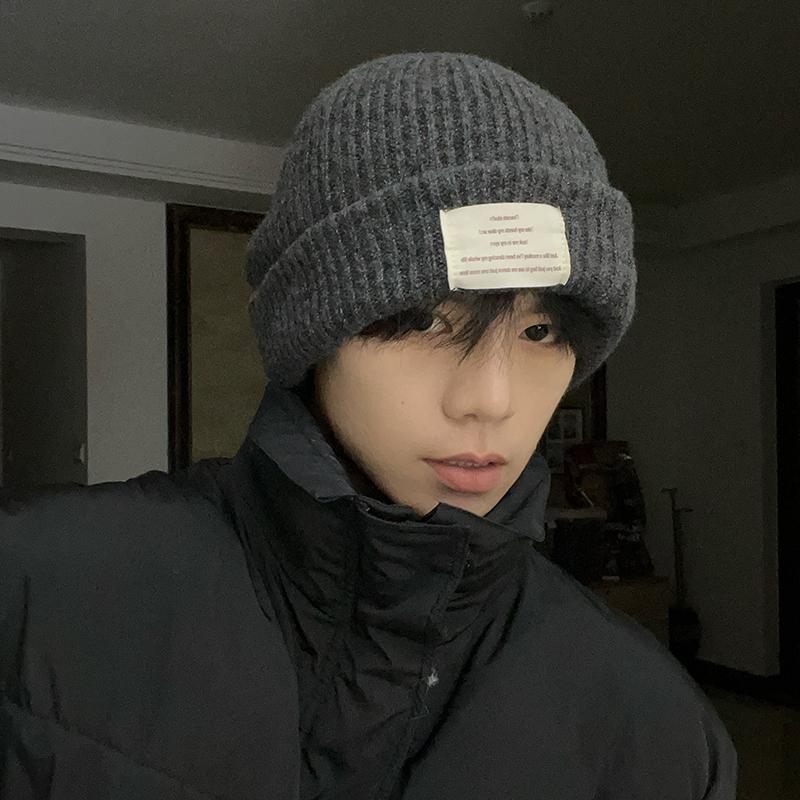 2024新款含羊毛针织毛线帽韩版秋冬百搭保暖宽松大头围冷帽男百搭