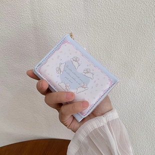钱包卡包一体包卡通可爱兔子多卡位零钱夹 韩系少女梦小众设计短款