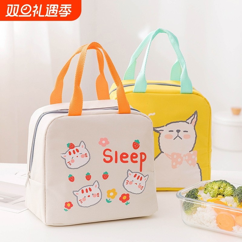 饭盒手提包带饭兜便当包铝箔学生上班族大容量保温袋时尚装饭袋子