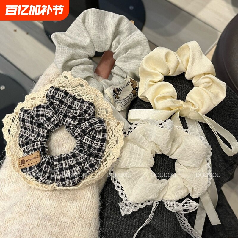 高级感韩系可爱飘带发圈蝴蝶结大肠2025发绳马尾头绳少女半扎发饰