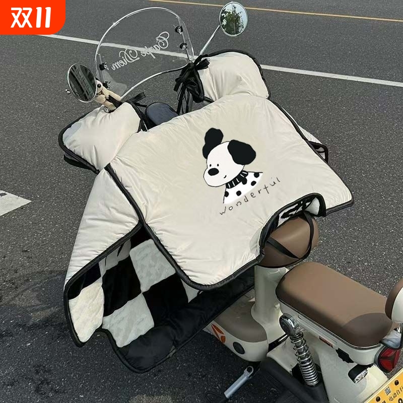 2025新款电动车挡风被冬季加绒加厚防水防寒电车电瓶车防风罩冬款