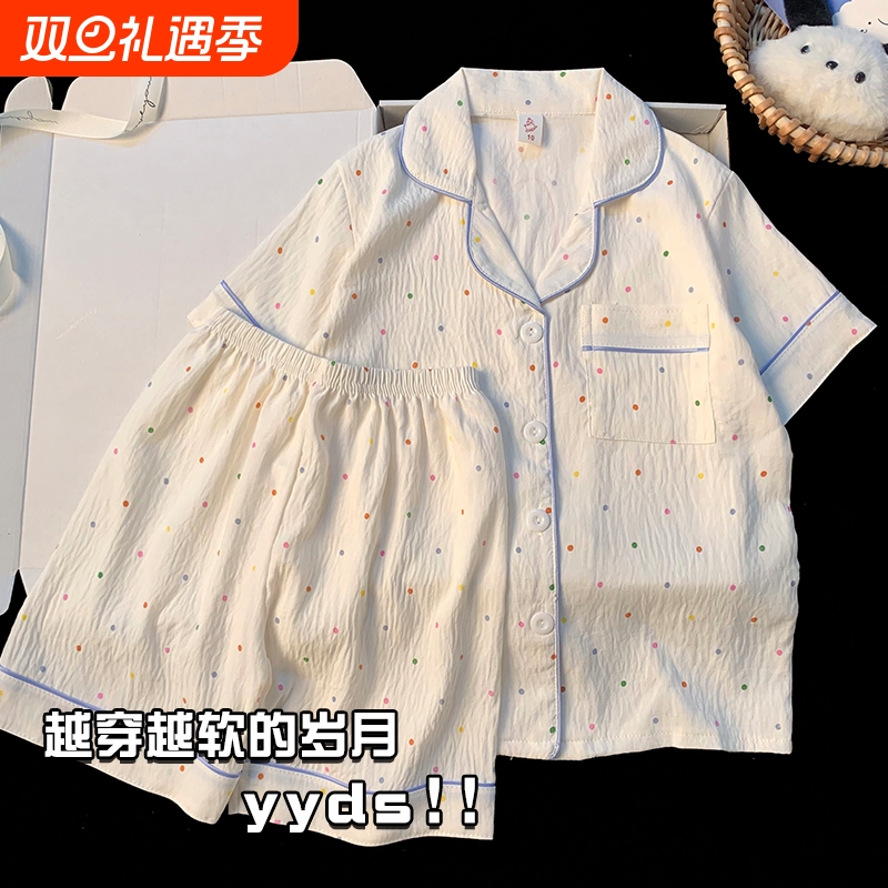 软呼呼儿童睡衣女短袖短裤女孩2025新款夏季公主风甜美女童家居服