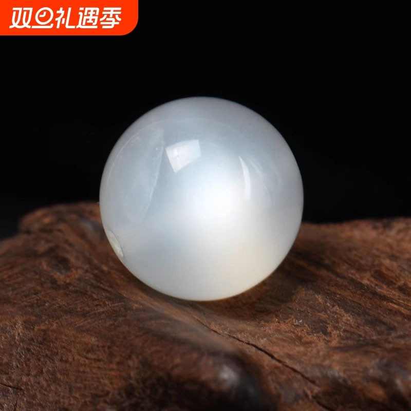 天然白月光散珠月光拉长石半成品珠diy水晶圆珠手链配饰散珠