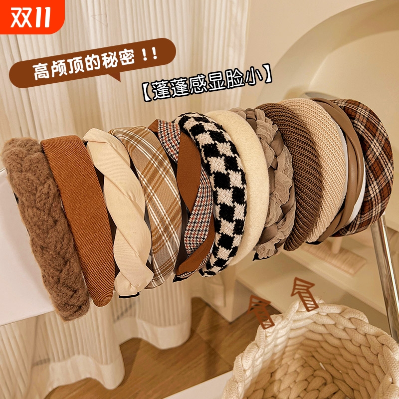 美拉德发箍女款百搭压发高颅顶头箍2025新款气质麻花发卡发捆头饰