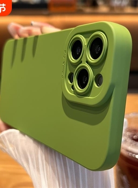 简约纯色芥末绿适用iQOO13/12手机壳10/9pro全包镜头neo10/neo9spro硅胶neo8/7SE软Z9加高镜头z10turbo防摔