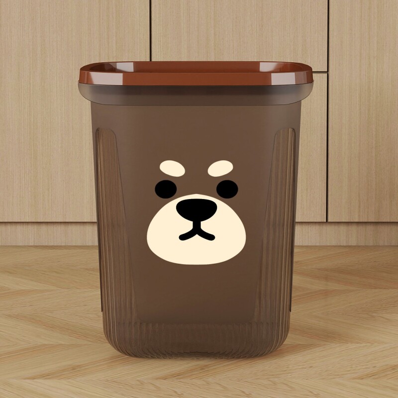 卡通纸桶家用厨房卫生间大容量高款压圈收纳桶简约透明加厚款客厅