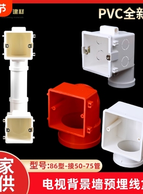 电视背景墙盒穿筋预埋86底盒50影音盒pvc墙暗装走线管线开关暗盒