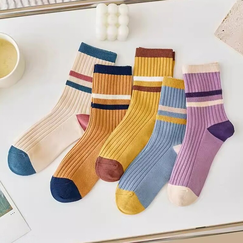 袜子女中筒ins潮韩版糖果色春夏季透气少女时尚百搭 3双起多规格