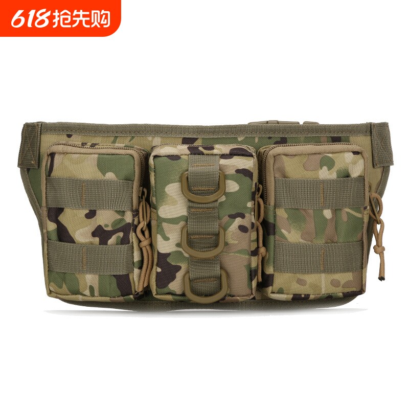 现货供应三联小腰包探险战术迷彩作训腰包户外防水登山骑行运动包