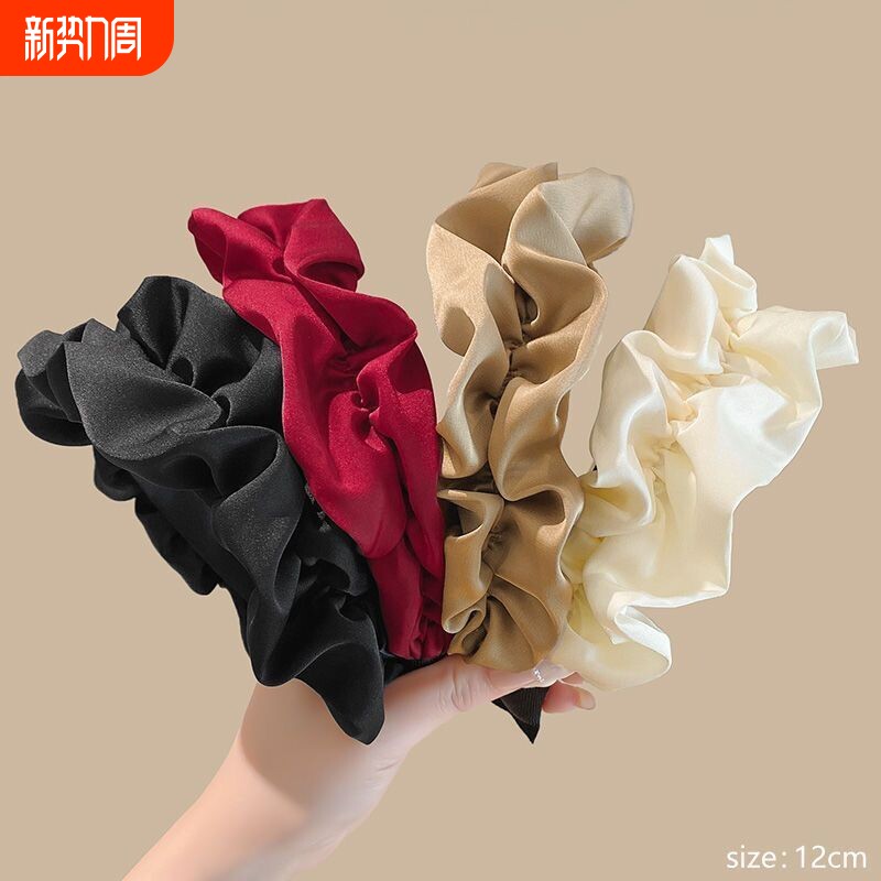 褶皱花边发箍女头箍高级感显脸小颅顶增高网红猪大肠发卡短发卷发