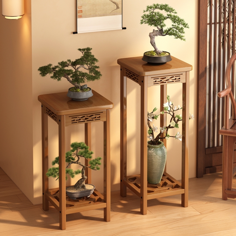 中式花架子客厅落地式置物架阳台实木花台2025新款室内多层花盆架