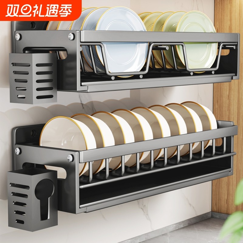 厨房置物架碗碟架家用放碗盘子沥水架免打孔碗筷储物神器双层筷子