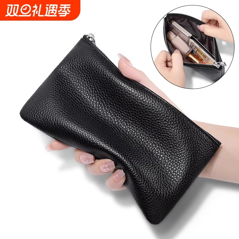 长款拉链钱包女大容量零钱包手机包耳机现金驾驶证件收纳包手工