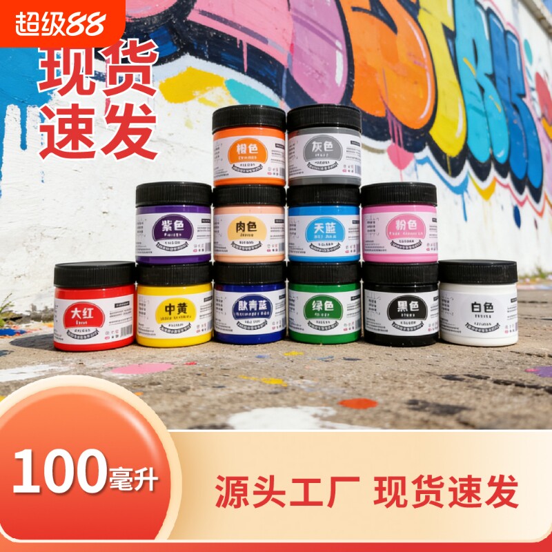 100ml丙烯颜料套装300ml大容量室外墙绘涂鸦画鞋衣服手绘美术绘画石头24色可选