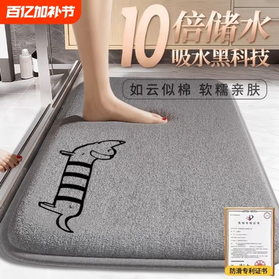 浴室吸水地垫卫生间防滑脚垫2026新款进门口门垫加厚垫子速干卫浴