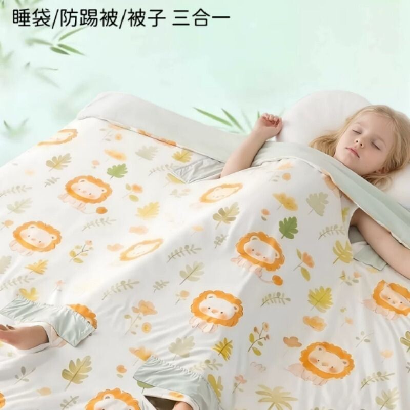 防惊跳睡袋夏薄款儿童睡觉护肚子防着凉神器大童宝宝蚕丝空调被子