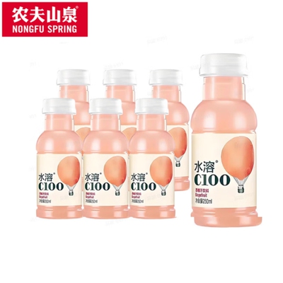 饮料农夫山泉水溶C100复合果汁西柚味250ml*6瓶装维生素