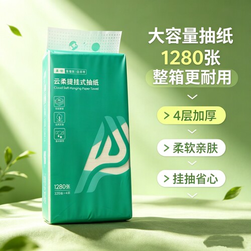 云柔挂式抽纸320抽悬挂抽纸纸巾