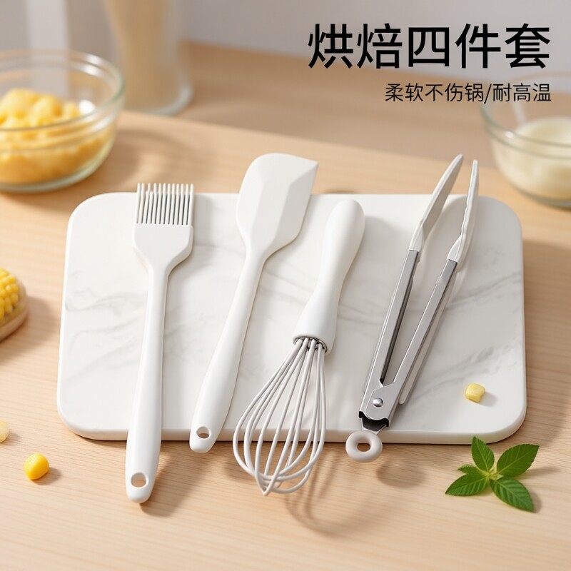硅胶油刷家用耐高温厨房烙饼不掉毛硅胶刷烘焙工具食品烧烤夹打蛋
