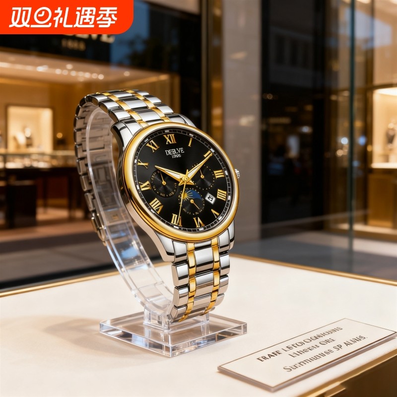 腕表高级感男士男款手表全自动非机械表正品名牌钢带商务防水石英