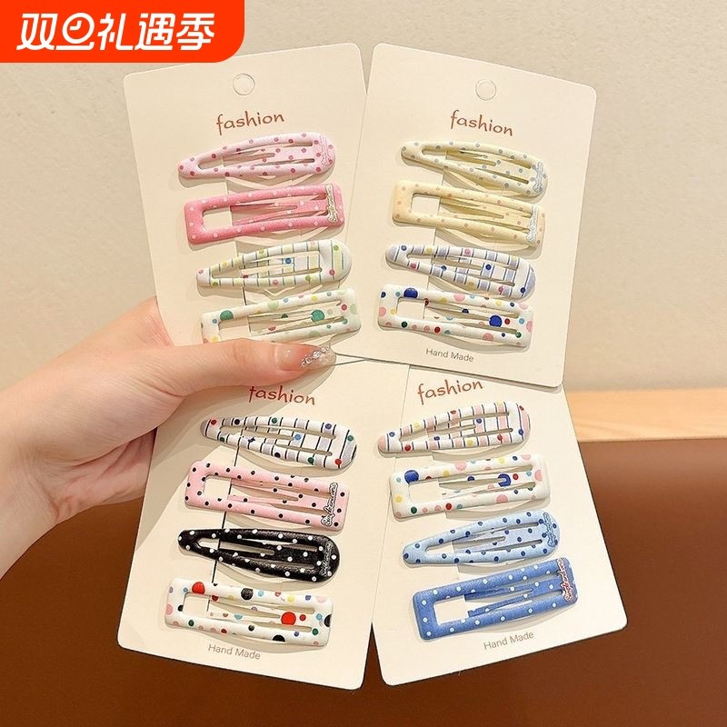 2025年夏季流行甜美风格通用刘海夹学生发夹抗氧化彩色线条糖果色