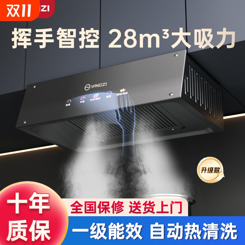 扬子抽油烟机家用厨房静音大吸力排油烟自动清洗小尺寸中式出租房